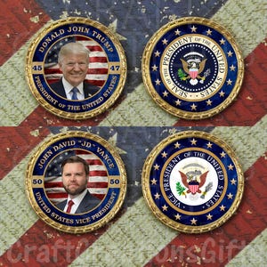 COIN SET 45th-47th President Trump 50th Vice President Vance Keepsake Collectible
