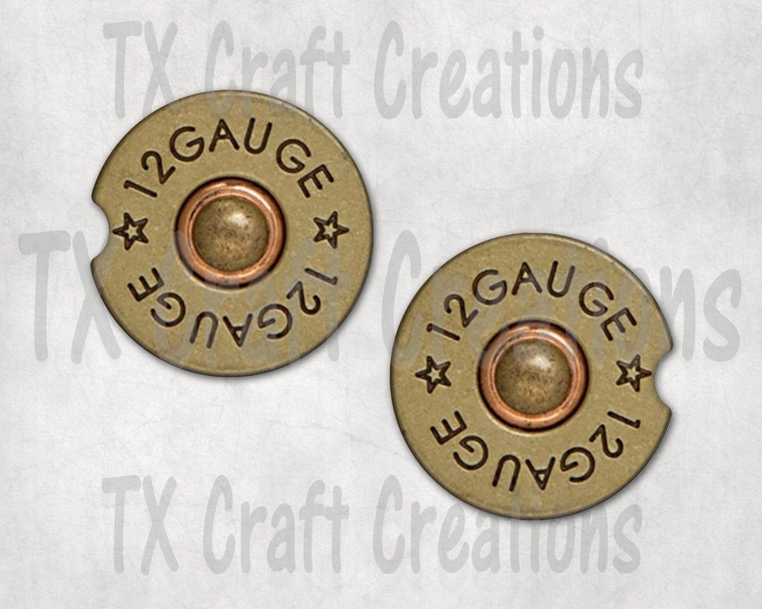 CAR COASTER Ceramic 12 Gauge Shotgun Shell - Set of 2 Truck Suv Auto ...