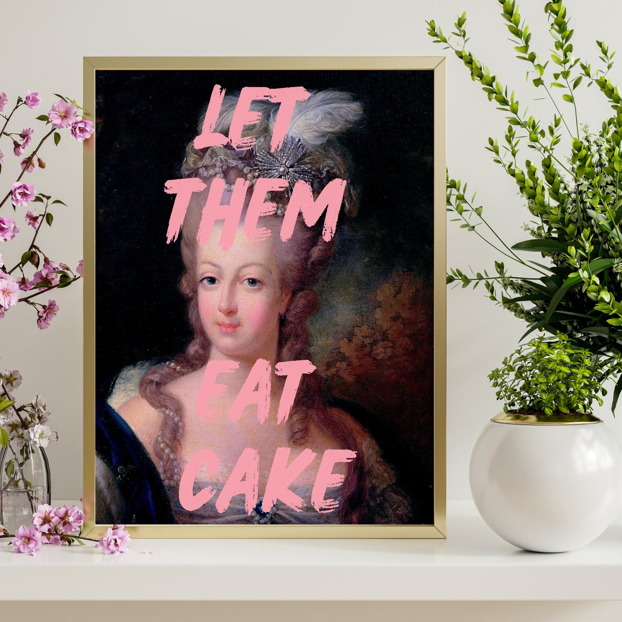 Marie Antoinette print, Marie Antoinette art, Marie Antoinette decor, Eat  Cake print, Neon print, French painting, Wall decor, Gift for her
