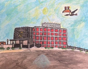 Guinness Open Gate Brewery (painted in acrylic, featuring Toucan bird)