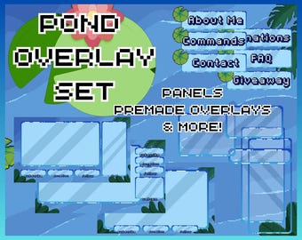 Superpositions de ruisseaux animés de bassin | Forfait stream | Pixel art