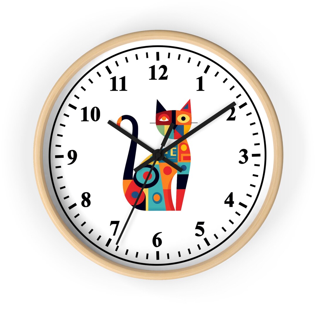 Retro Cat Clock Cat Lover Gift Funny Cat Clock Cat Clock Etsy