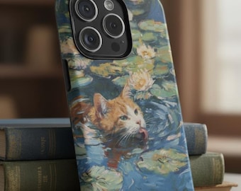 Monet Phone Case Cat Meme Parody Cover, Funny Cat Phone Case, Cute Art-Inspired Design for iPhone | Samsung | Pixel