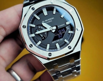 Casio AK G Shock GA 2100 - 1AER Full Steel Silver