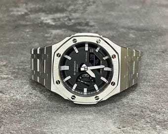 Casio AK G Shock GA 2100 - 1AER Full Steel Silver