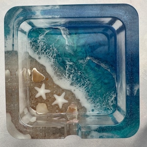 Ocean Waves Ashtray, Resin Ashtray, Ocean Ashtray, Epoxy Ashtray, Beach Ashtray, Beach Decor, Coastal Decor, Ashtray, Smoker, Unique Gift