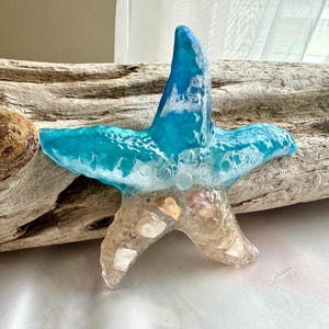 Ocean Waves Starfish, Ocean Waves Shell, Coastal Decor, Beach Art, Unique Gift, Resin Art, Shell, Ocean Waves, Starfish, Resin Starfish