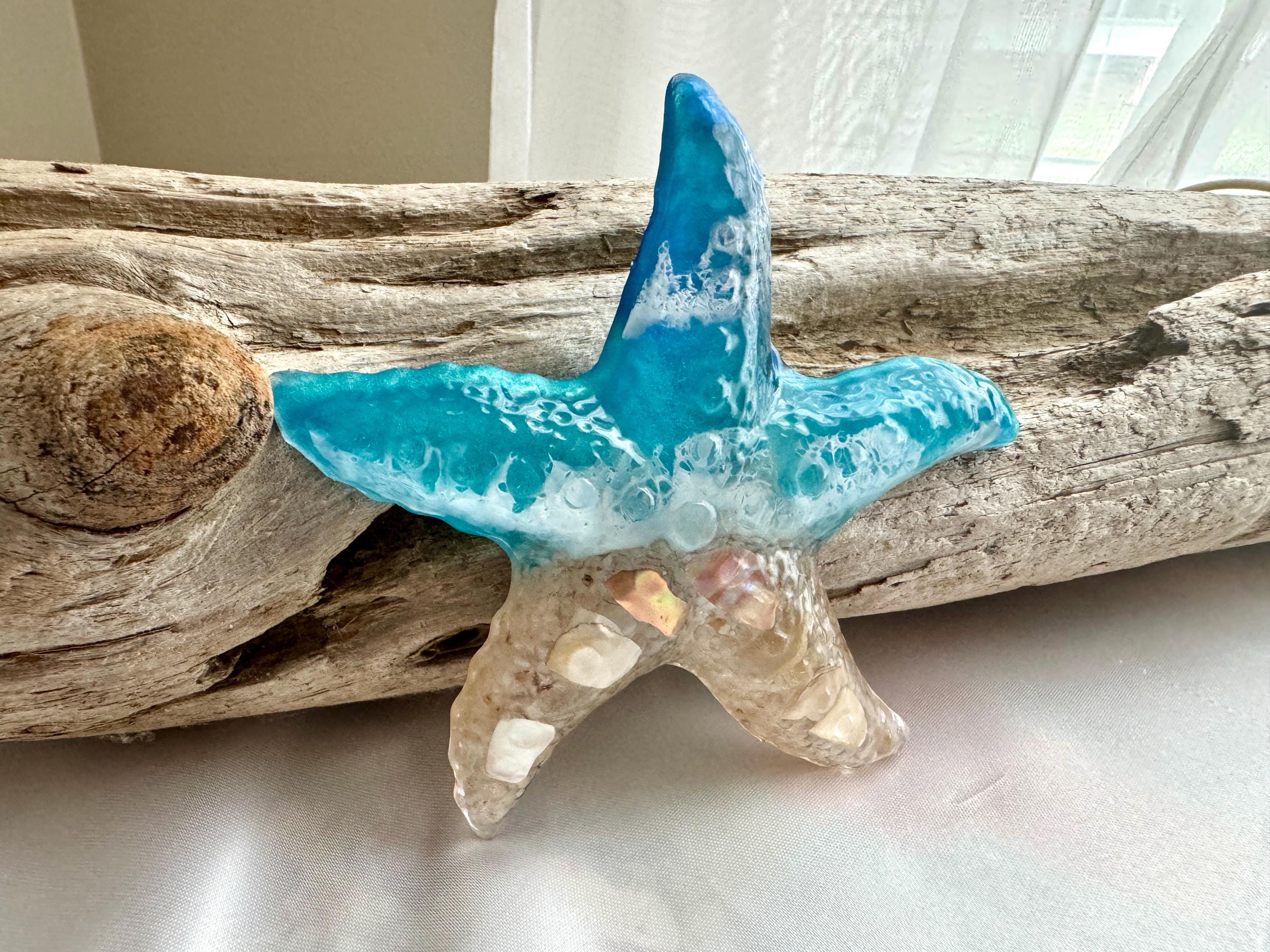 Ocean Waves Starfish, Ocean Waves Shell, Coastal Decor, Beach Art, Unique Gift, Resin Art, Shell, Ocean Waves, Starfish, Resin Starfish