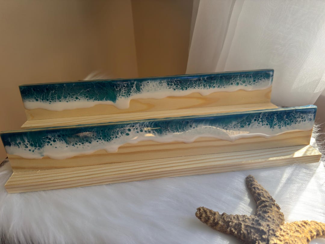 Mellow Racks Beach Resin Ocean Waves Wooden Racks, Beach Lover Gift, Ocean Waves Wooden ...