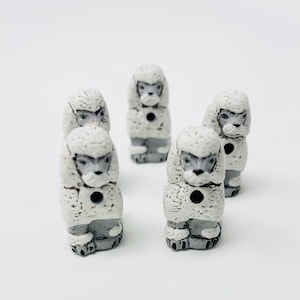 Large Sitting White Poodle Ceramic Bead