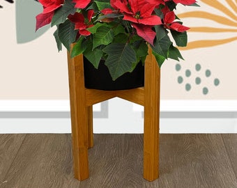 Wood Plant Stand 3-Pack: Adjustable Indoor Planter Display