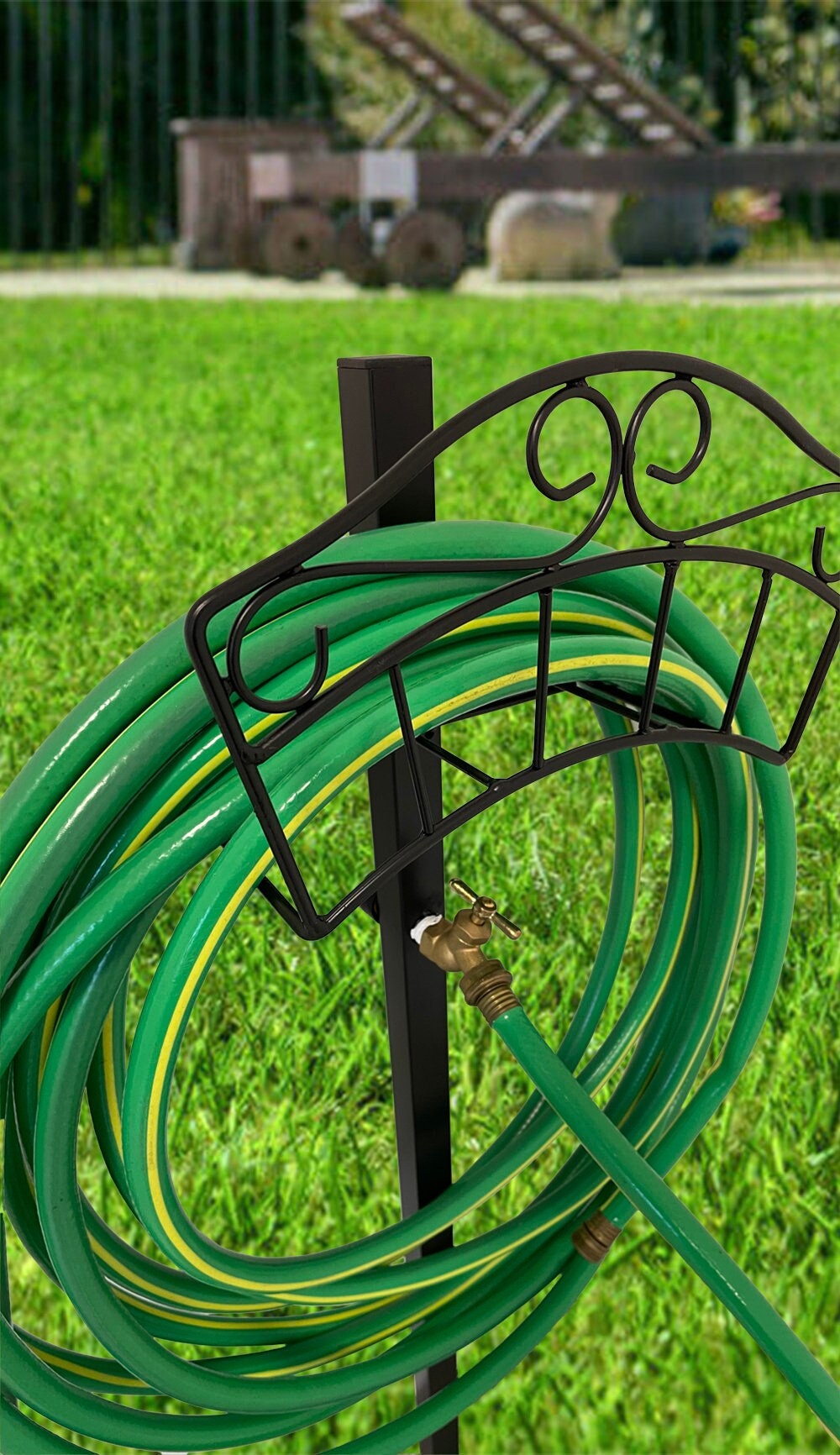 Garden Hose Stand Artigarden Free-Standing Heavy Duty Metal