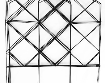 18" Black Lattice Folding Metal Garden Fence (8 pack)