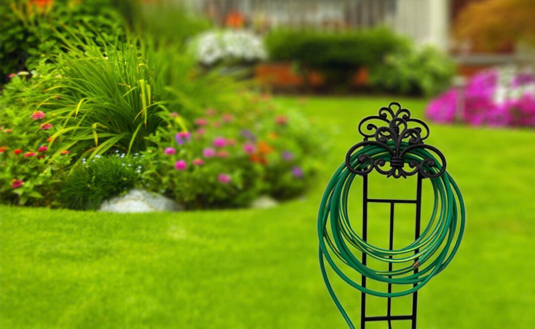 Decorative Steel Garden Hose Stand Durable Heavyduty Backyard Etsy