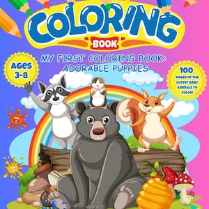 100 Cute Animals Coloring Book for Kids | Printable PDF | Coloring Pages for Ages 3-8 | Digital Download | Toddler Activities