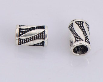 925 Silver Antique Silver Tube Beads, Silver Tube Beads, Silver Spacer Tube Beads, Oxidized Silver Tube Beads For Jewelry Making, M26