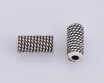 925 Sterling Silver Tube Beads, Antique Silver Tube Beads, Silver Spacer Tube Beads, Oxidized Silver Tube Beads For Jewelry Making, M25