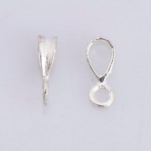 925 Sterling Silver Bails with Open Loop, Solid Silver Open Loop Bails, Smooth Silver Connector Bails, Bail Charms, Jewelry Findings, M33
