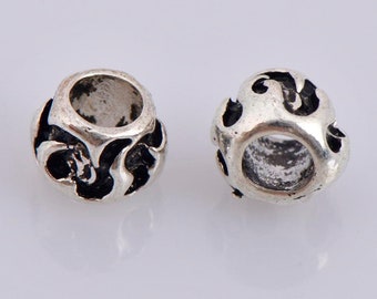 925 Antique Silver Tube Beads, Sterling Silver Tube Beads, Silver Spacer Tube Beads, Oxidized Silver Tube Beads, Jewelry Making Supply, M16