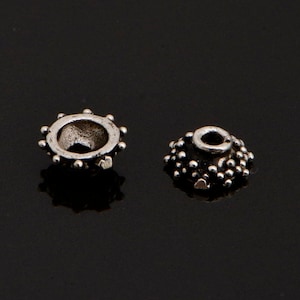 925 Sterling Silver Filigree Bead Caps, Handmade Silver Bead Caps, Solid Silver Bead Caps, Spacer Bead Caps, Jewelry Supply, M88