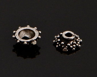 925 Sterling Silver Filigree Bead Caps, Handmade Silver Bead Caps, Solid Silver Bead Caps, Spacer Bead Caps, Jewelry Supply, M88