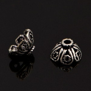 925 Sterling Silver Filigree Bead Caps, Handmade Silver Bead Caps, Solid Silver Bead Caps, Spacer Bead Caps, Jewelry Supply, M90