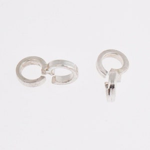 925 Sterling Silver Bails with Open Loop, Solid Silver Open Loop Bails, Smooth Silver Connector Bails, Bail Charms, Jewelry Findings, M30A