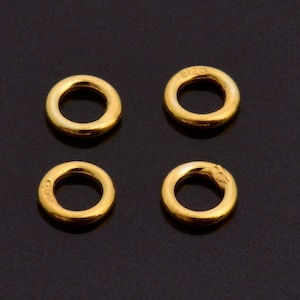 Dia 5mm & Ga.3  24K Gold Vermeil CLOSED Jump Rings, tough, High Quality in 925 Sterling Silver Jump Rings in Gold, Jewelry Findings, VM103B