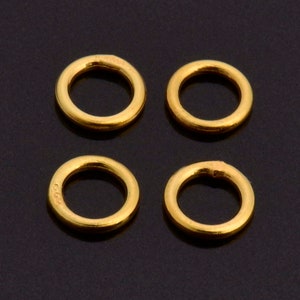 Dia 6mm & Ga.4 24K Gold CLOSED Jump Rings, tough, High Quality in Gold Vermeil, 925 Sterling Silver Jump Rings, Jewelry Findings, VM103C