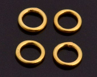 Dia 6mm & Ga.4 24K Gold CLOSED Jump Rings, tough, High Quality in Gold Vermeil, 925 Sterling Silver Jump Rings, Jewelry Findings, VM103C