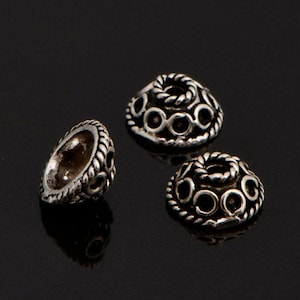 925 Sterling Silver Filigree Bead Caps, Handmade Silver Bead Caps, Solid Silver Bead Caps, Spacer Bead Caps, Jewelry Supply, M86