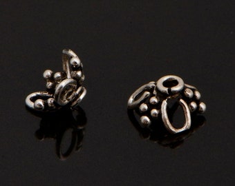 925 Sterling Silver Filigree Bead Caps, Handmade Silver Bead Caps, Solid Silver Bead Caps, Spacer Bead Caps, Jewelry Supply, M91