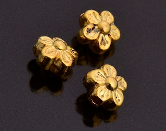 24K Gold Vermeil Flower Spacer Beads, Handmade Silver Spacer Beads in 24K Gold, 925 Silver Spacer Beads, Jewelry Supplies, VM101