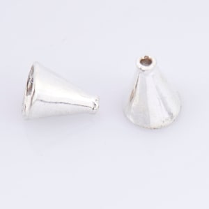 925 Sterling Silver Cone Shape Beads, Solid Silver Cone Bead Caps, Silver Plain Cone End Beads, Bead Caps For Jewelry Making, M28C