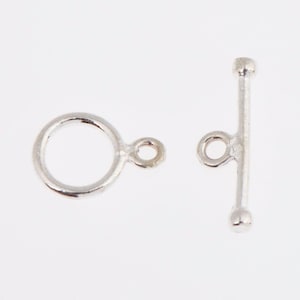 925 Sterling Silver Toggle Clasps, Solid Silver Toggle Clasp, Silver Plain Toggle Clasp Set, Jewelry Making Supplies, Jewelry Findings, M59B