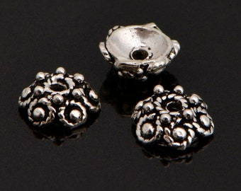 925 Sterling Silver Filigree Bead Caps, Handmade Silver Bead Caps, Solid Silver Bead Caps, Spacer Bead Caps, Jewelry Supply, M87