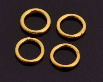 Dia 7mm & Ga.5 24K Gold CLOSED Jump Rings, tough, High Quality in Gold Vermeil, 925 Sterling Silver Jump Rings, Jewelry Findings, VM103D