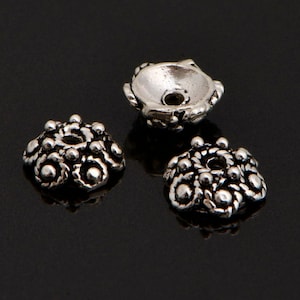 925 Sterling Silver Filigree Bead Caps, Handmade Silver Bead Caps, Solid Silver Bead Caps, Spacer Bead Caps, Jewelry Supply, M87