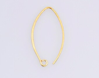 May include: Gold-toned oval-shaped earring hook with a small loop at the bottom.