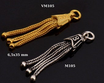 24K Gold Vermeil Small Tassels, Handmade Silver Tassels in 24K Gold, 925 Solid Silver Tassels, Pendants Tassels, Jewelry Supply,  M/VM105