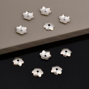925 Sterling Silver 6.5mm Plain Bead Caps, Silver Shiny Plain Bead Caps, Oxidized Smooth Bead Caps, Jewelry Spacer Bead Caps, M14C