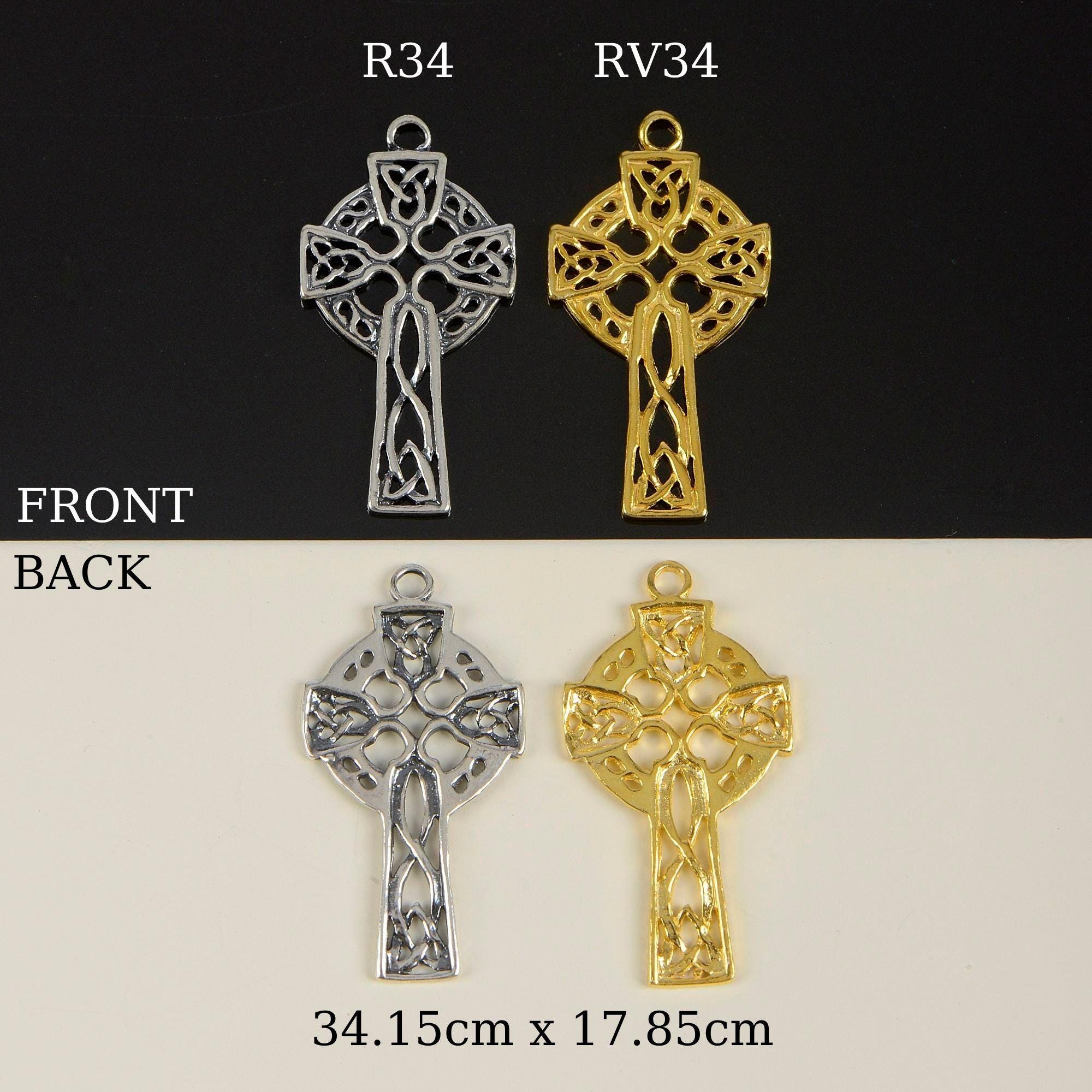 925 Sterling Silver & 24K Gold Vermeil Cross Pendant, Open Work