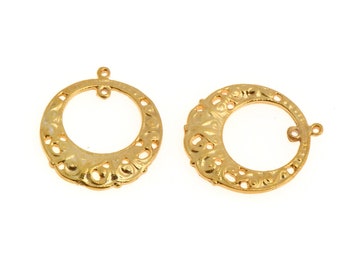 24K Gold Vermeil Chandelier Earring Component, Pendants, Gold Plated 925 Sterling Silver Chandelier Connectors, Jewelry Findings, S53V