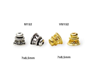 925 Sterling Silver & 24K Gold Vermeil Funnel Beads, Bead Caps, End beads, Jewelry Making, M/VM152