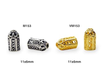 925 Sterling Silver & 24K Gold Vermeil Funnel Beads, Bead Caps, End beads, Jewelry Making, M/VM153