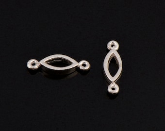 925 sterlingzilveren ovale connector-bedels, massief zilveren ovale schakels, ovale blanco connector-bedels, connectoren voor het maken van sieraden, S15