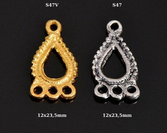 925 Sterling Silver & 24K Gold Vermeil Chandelier Component for Earring, Pendant, Chandelier Connector, Jewelry Finding, SV47/S47