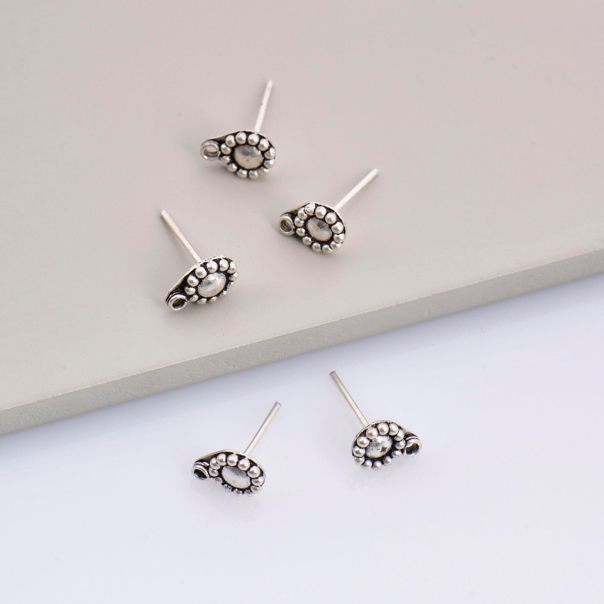 Borchie Rosa In Argento Sterling-orecchini Rosa-orecchini Botanici - Foto 10