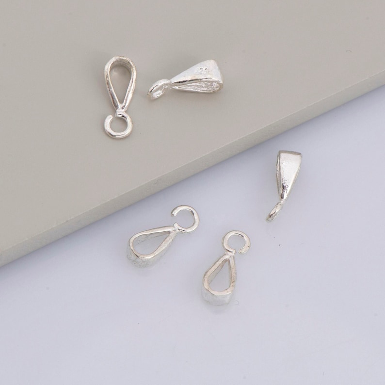 Sterling Silver Bails With Open Loop, 925 Solid Silver Open Ring Bails ...