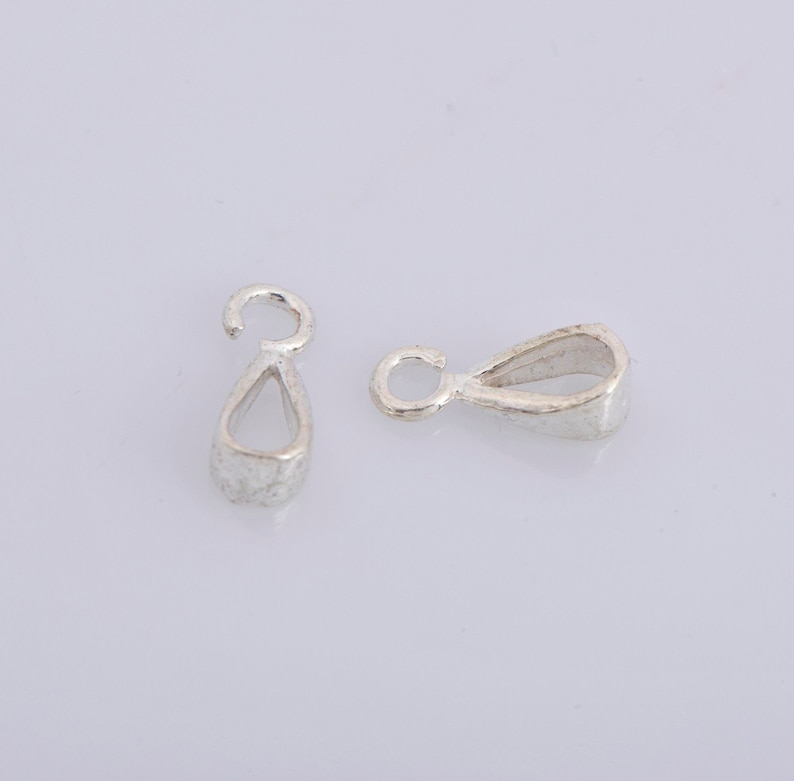 Sterling Silver Bails With Open Loop, 925 Solid Silver Open Ring Bails ...